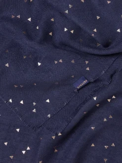 FatFace Navy Triangle Foil Print Scarf