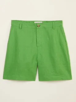 FatFace Nell Green Linen Shorts