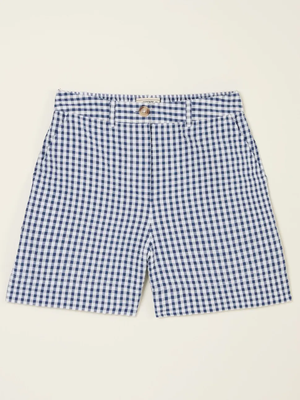 FatFace Nell Navy Gingham Shorts