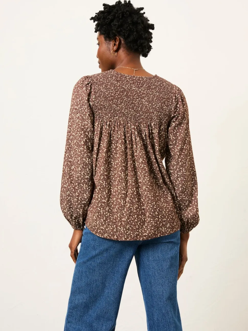 FatFace Nessie Brown Ditsy Blouse