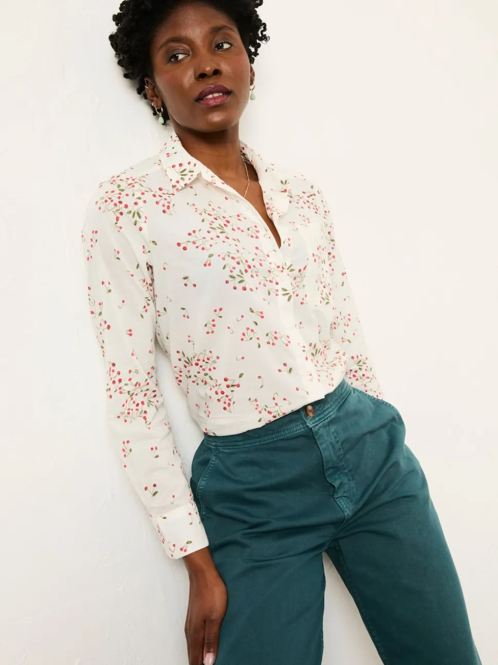 FatFace Olivia Ivory Cherries Shirt
