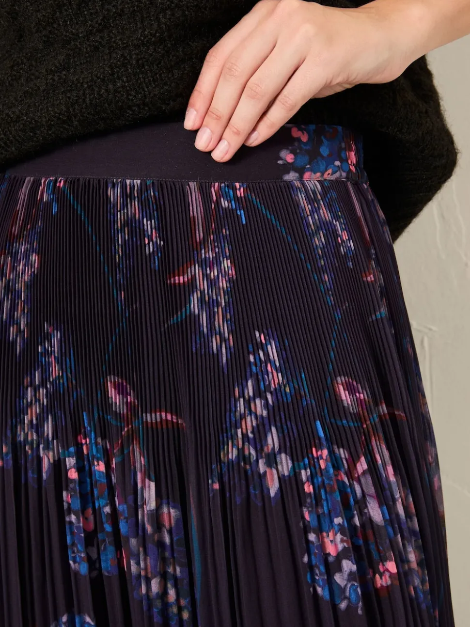 FatFace Paignton Dark Purple Heritage Floral Maxi Skirt