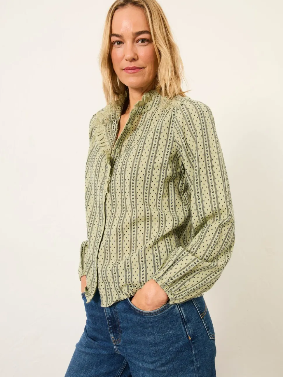 FatFace Pia Green Blouse