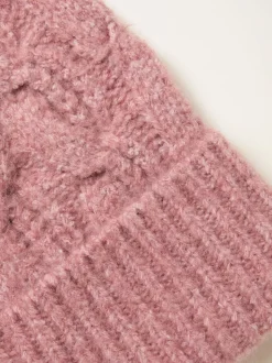 FatFace Pink Cable Beanie