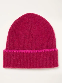 FatFace Pink Whipstitch Beanie