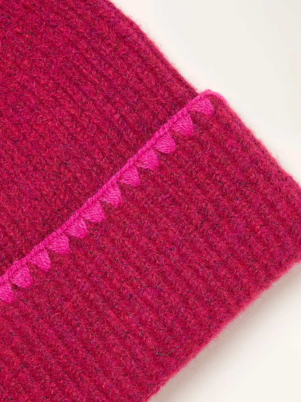 FatFace Pink Whipstitch Beanie