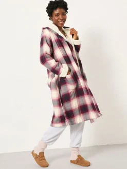 FatFace Purple Check Dressing Gown