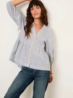 FatFace Rosalie Ivory Embroidered Blouse