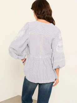 FatFace Rosalie Ivory Embroidered Blouse