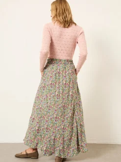 FatFace Sadie Green Ditsy Garden Midi Skirt