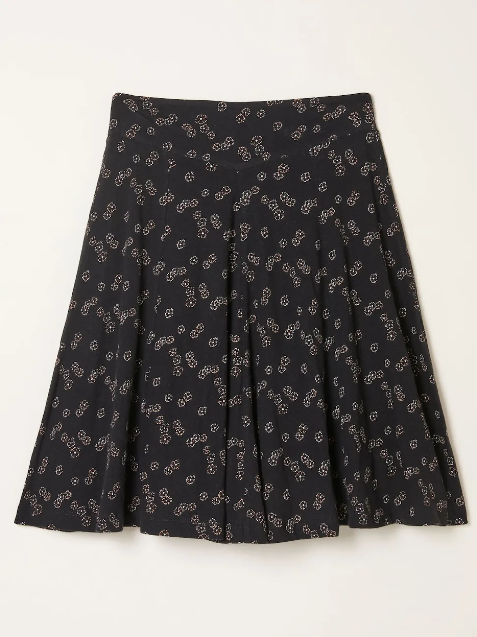 FatFace Selena Black Oriental Tonal Jersey Skirt