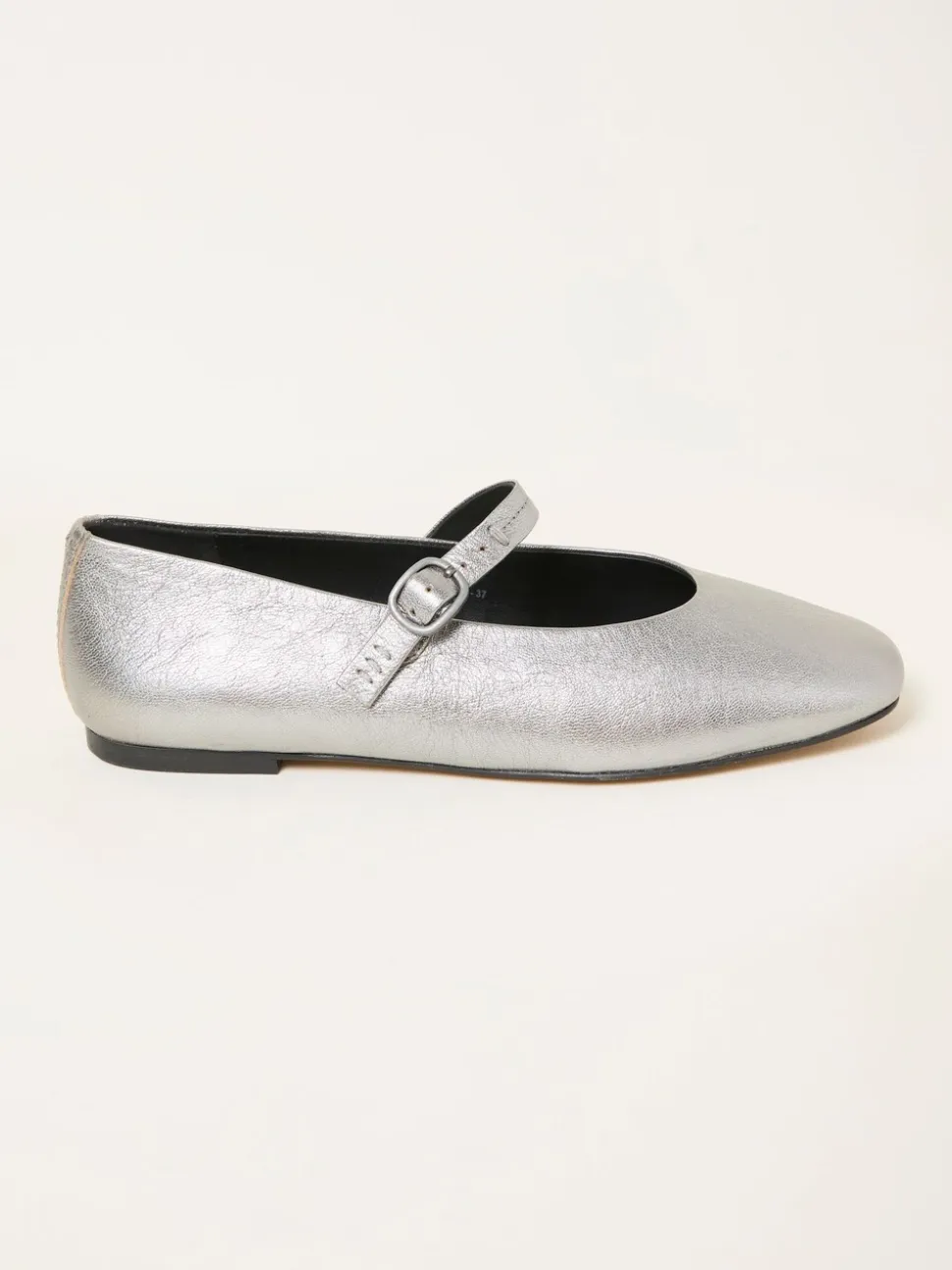 FatFace Silver Leather Mary Jane Pump