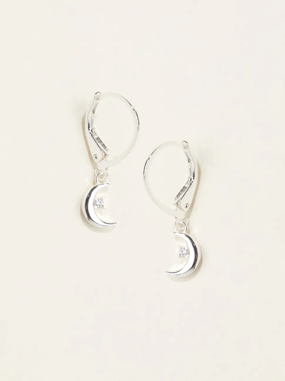 FatFace Silver Tone Moon Drop Earrings