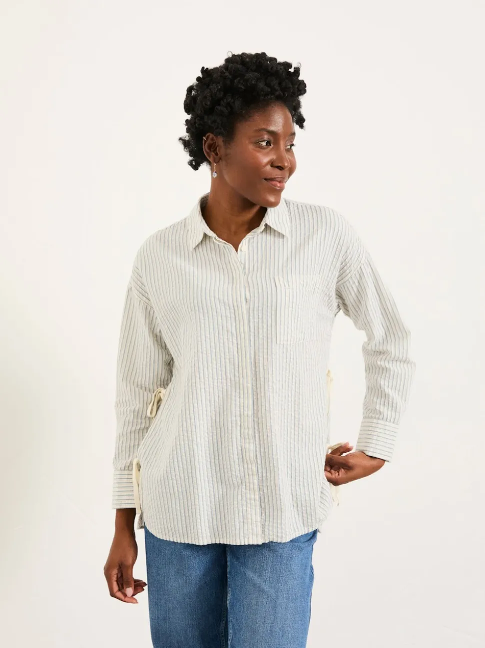 FatFace Skyla Ivory Stripe Shirt