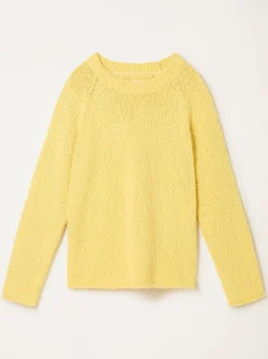 FatFace Sophia Yellow Knitted Slub Jumper