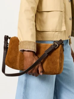FatFace Tan Brown Suede Shoulder Bag