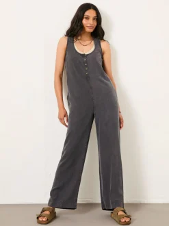 FatFace Tara Charcoal Grey Dungarees