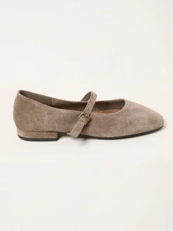 FatFace Taupe Suede Mary Jane Flat