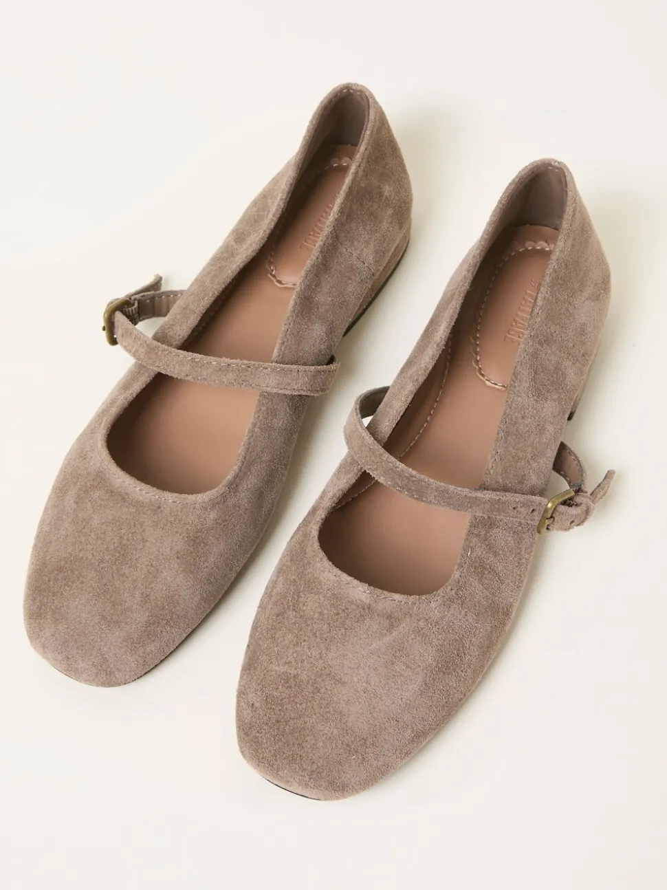 FatFace Taupe Suede Mary Jane Flat