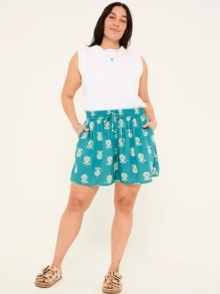 FatFace Teal Blue Lino Shell Flippy Shorts