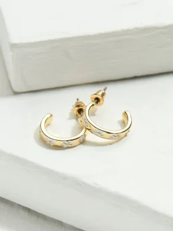 FatFace White Enamel Daisy Stud Earrings