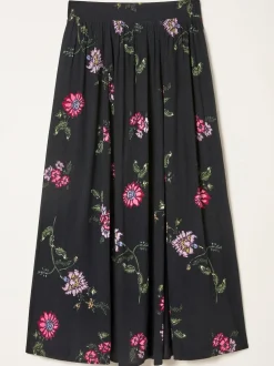 FatFace Willow Black Spring Floral Midi Skirt