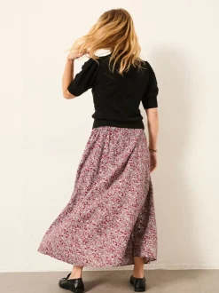 FatFace Willow Plum Purple 2 Tone Floral Midi Skirt