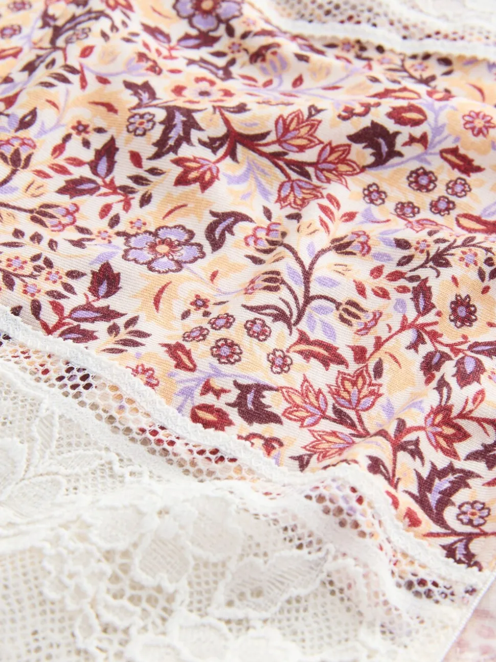 Floral Full Brief Modal & Lace Knickers 3 Pack