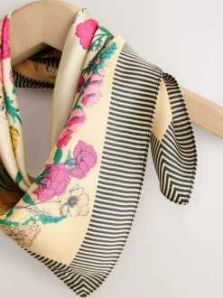 Floral Satin Square Scarf