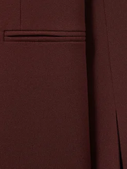 Florere Burgundy Collarless Double Breasted Blazer