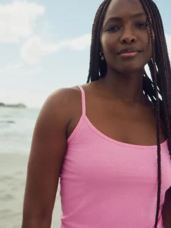 Fluoro Pink Thin Strap Vest