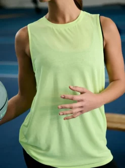 Fluro Green Active Lightweight Open Back Tank Vest