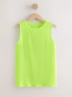 Fluro Green Active Lightweight Open Back Tank Vest