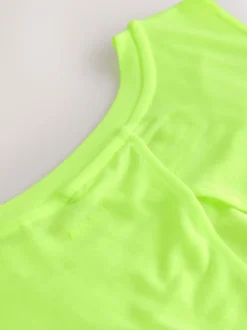 Fluro Green Active Lightweight Open Back Tank Vest