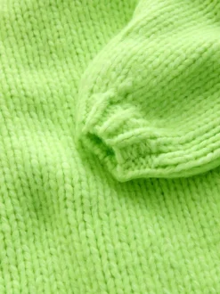 Fluro Green Soft Touch Chunky Knit Cardigan