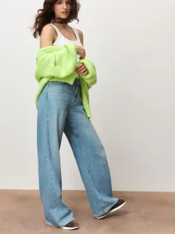 Fluro Green Soft Touch Chunky Knit Cardigan