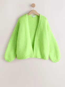 Fluro Green Soft Touch Chunky Knit Cardigan