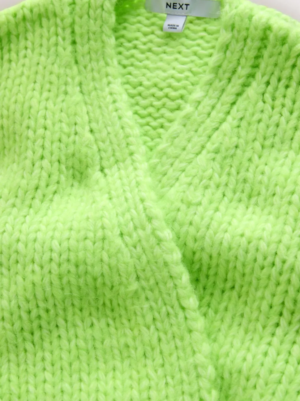 Fluro Green Soft Touch Chunky Knit Cardigan