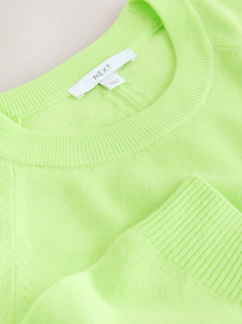 Fluro Green Supersoft Crew Neck Long Sleeve Jumper