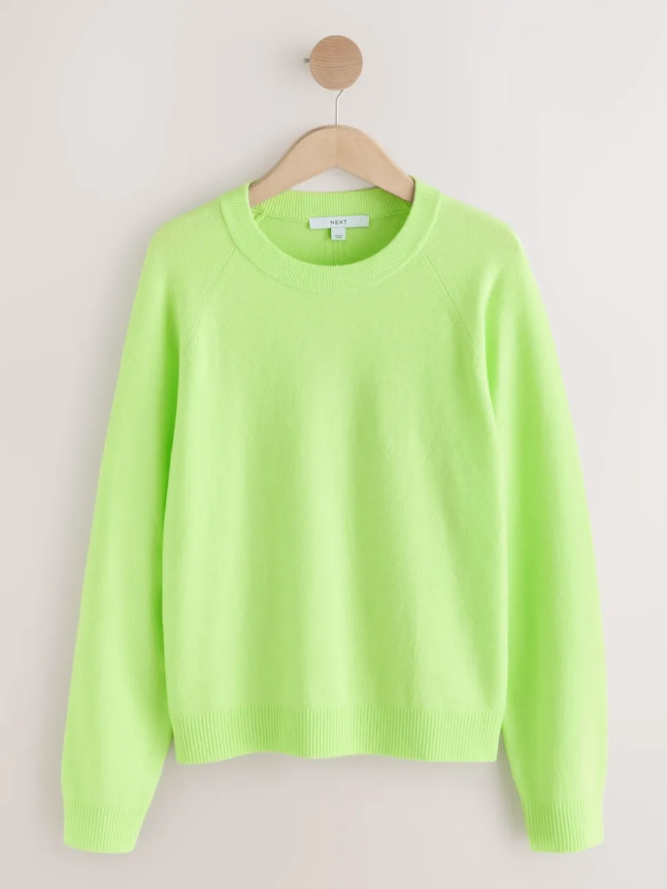 Fluro Green Supersoft Crew Neck Long Sleeve Jumper