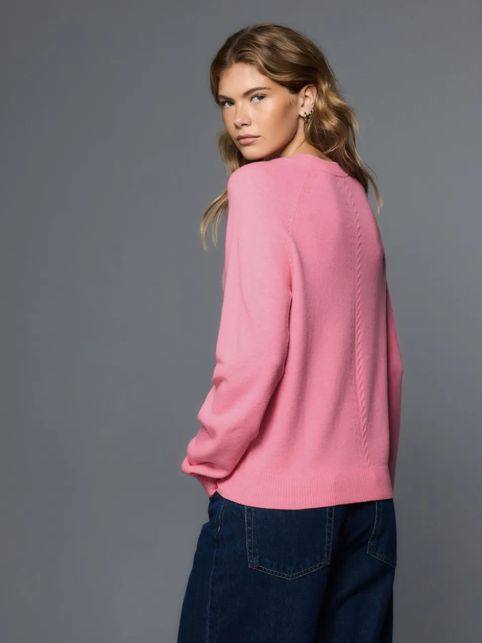 Fluro Pink Supersoft Crew Neck Long Sleeve Jumper