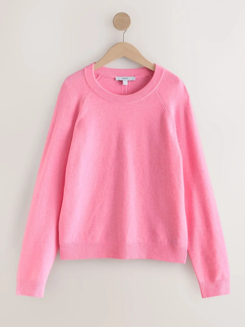 Fluro Pink Supersoft Crew Neck Long Sleeve Jumper