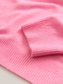 Fluro Pink Supersoft Crew Neck Long Sleeve Jumper