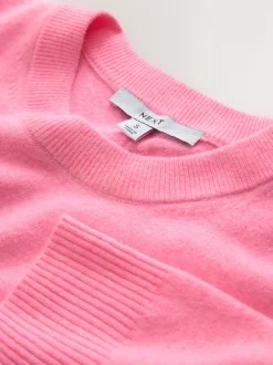 Fluro Pink Supersoft Short Sleeve Knitted Top