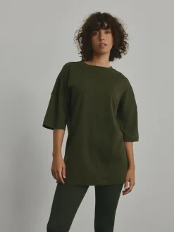 Forest Green Relaxed Fit Heavyweight Longline T-Shirt