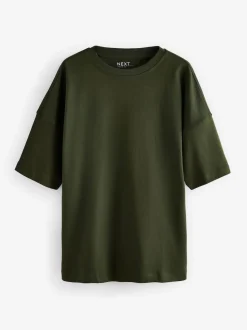 Forest Green Relaxed Fit Heavyweight Longline T-Shirt