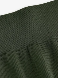 Forest Green Ribbed Seamless High Waist Leggings
