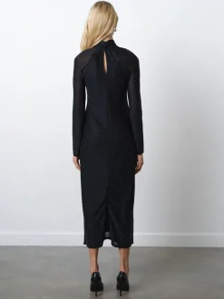 French Connection Black Shoshana Hotfix WrapOver Dress