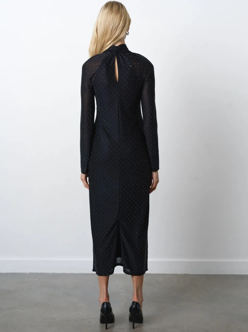 French Connection Black Shoshana Hotfix WrapOver Dress