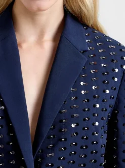French Connection Blue Sherry Embellished Blazer